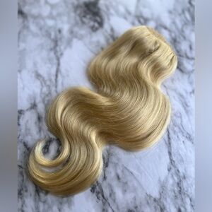 12 Inch light Blonde #613 body Wave Human hair Clip in Extensions